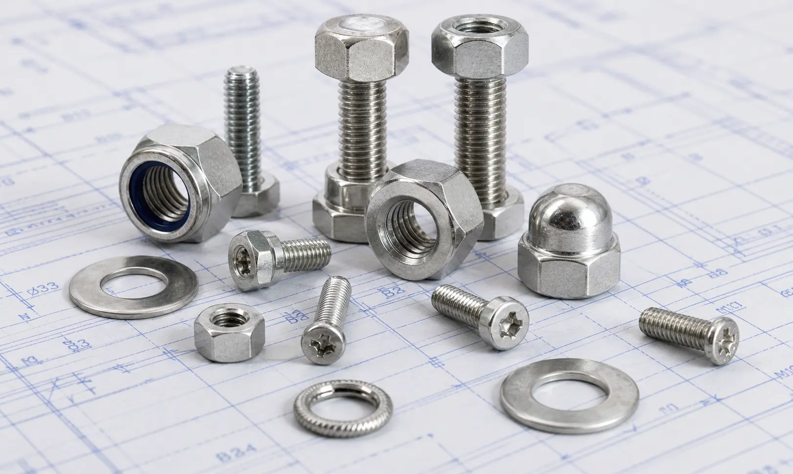 Stainless Steel 321 Fasteners Including Hex Bolts Stud Bolts Nuts Washers and Anchor Bolts
